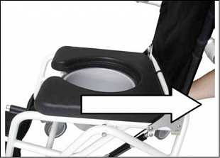 Кресло-каталка с санитарным оснащением LY-800-140010, со съемным туалетным устройством, ширина сиденья 45 см Baja