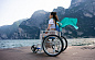 код. 710-Solemare Кресло-коляска инвалидная с принадлежностями, вариант исполнения LY-710 (SOLEMARE) для пляжа 