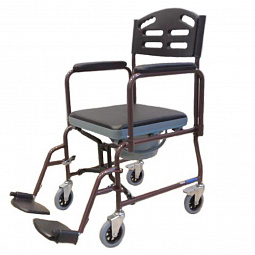 Кресло-каталка инвалидная с санитарным оснащением LY-800-690-P, со съемным туалетным устройством, складная, ширина сиденья 43 см, Titan (кресло-туалет)