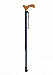 Трость опорная регулируемой длины LY-252-WR4 серия "Welt-RU" алюминиевая с деревянной ручкой